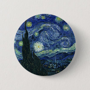 Macaron Rond 5 Cm Starry Night Vincent van Gogh Art Peinture