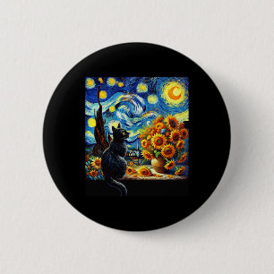 Macaron Rond 5 Cm Starry Night Vincent Van Gogh Sunflowers Amoureux 