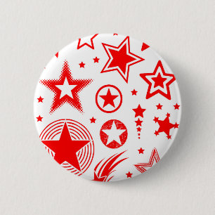 Macaron Rond 5 Cm Stars Tattoos rouge + vos idées