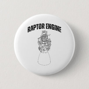 Macaron Rond 5 Cm Starship Raptor Engine For Space Explorateurs &amp