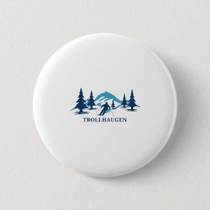 Macaron Rond 5 Cm Station de ski de Trollhaugen Wisconsin Ski de ski