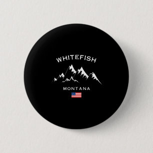 Macaron Rond 5 Cm Station de ski de Whitefish Montana Montagnes Roch