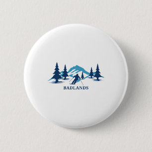 Macaron Rond 5 Cm Station de ski Dlands Wisconsin Skieur Ski