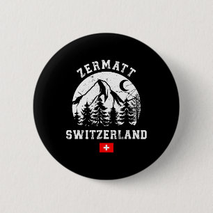 Macaron Rond 5 Cm Station de ski Zermatt Suisse Alpes Ski alpin