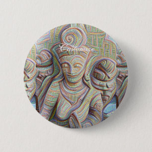 Macaron Rond 5 Cm statue de bouddha mosaïque