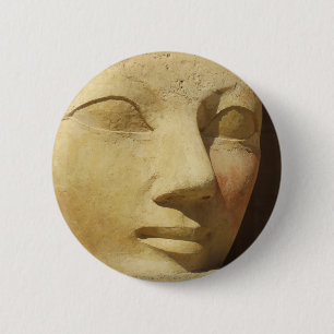 Macaron Rond 5 Cm Statue de Hatshepsut, pharaon Hatshepsut de
