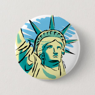 Macaron Rond 5 Cm Statue de la Liberté