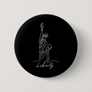 Macaron Rond 5 Cm Statue de la Liberté dessinée à la main en une seu