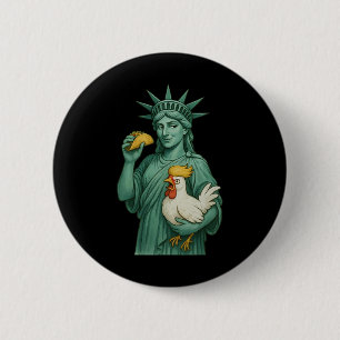 Macaron Rond 5 Cm Statue De La Liberté Drôle Patriotique Allons-y Ta
