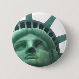 Macaron Rond 5 Cm Statue de la Liberté Effet du pétrole