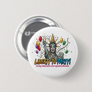 Macaron Rond 5 Cm Statue de la Liberté Fête de la Statue de la Liber