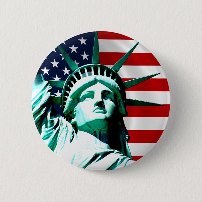 Macaron Rond 5 Cm Statue de Liberty (Devant)