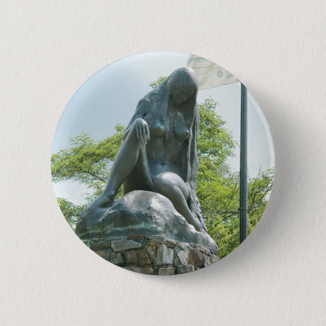 Macaron Rond 5 Cm Statue de Lorelei (Devant)