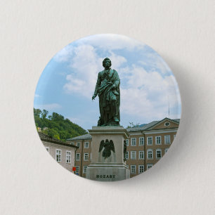 Macaron Rond 5 Cm Statue de Mozart à Salzbourg