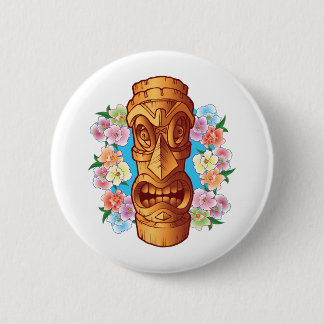 Macaron Rond 5 Cm Statue de Tiki de bande dessinée