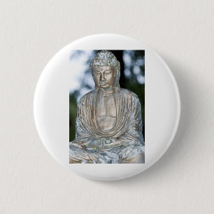 Macaron Rond 5 Cm Statue du Bouddha d'or