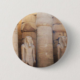 Macaron Rond 5 Cm Statue du pharaon Ramses II, le temple de Louxor