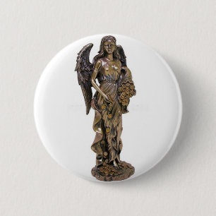 MACARON ROND 5 CM STATUE GRECQUE DE DAME FORTUNA