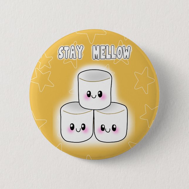 Macaron Rond 5 Cm Stay Mellow Marshmallow (Devant)