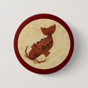 Macaron Rond 5 Cm Steampunk Koi