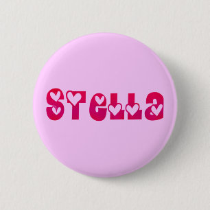 Macaron Rond 5 Cm Stella dans les coeurs
