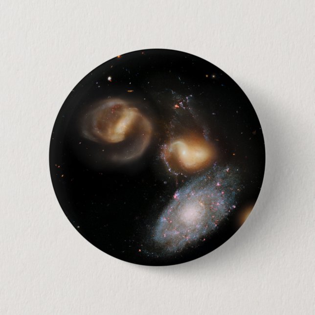 Macaron Rond 5 Cm Stephan's Quintet Galaxies (Devant)