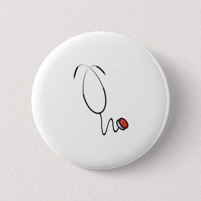 Macaron Rond 5 Cm Stéthoscope (Devant)