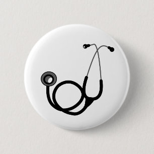 Macaron Rond 5 Cm Stethoscope pour le docteur