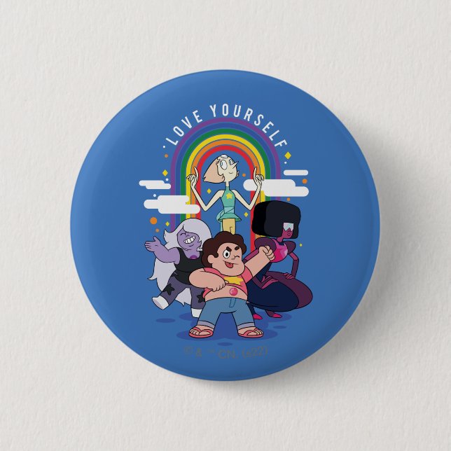 Macaron Rond 5 Cm Steven Universe - Aimez-vous (Devant)
