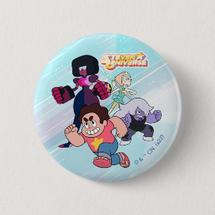 Macaron Rond 5 Cm Steven Universe   Crystal Gem Group Action