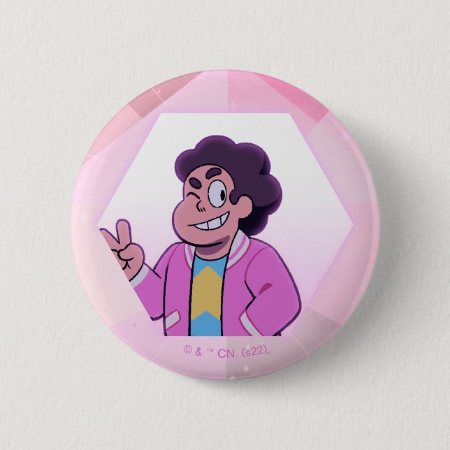 Macaron Rond 5 Cm Steven Universe | Portrait diamant rose (Devant)