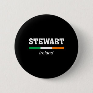 Macaron Rond 5 Cm Stewart Nom de famille irlandais Saint-Patrick Irl