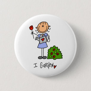 Macaron Rond 5 Cm Stick Figure I T-shirts et cadeaux de jardin