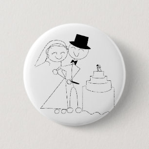 Macaron Rond 5 Cm Stick souriant Figure Couple coupe le gâteau Maria
