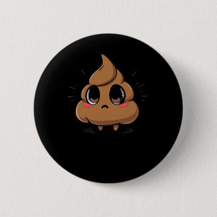 Macaron Rond 5 Cm Sticker Emoji Chibi Poop