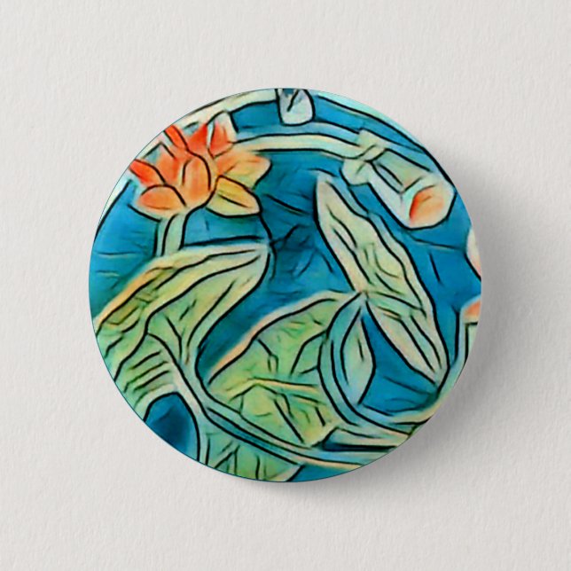 Macaron Rond 5 Cm Sticker Lily Pond (Devant)