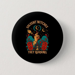 Macaron Rond 5 Cm Sticker pour brûler des sorcières de solvants