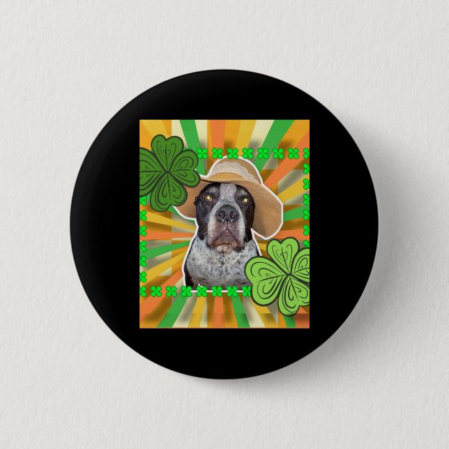 Macaron Rond 5 Cm Sticker pour chien St. Patrick (Devant)