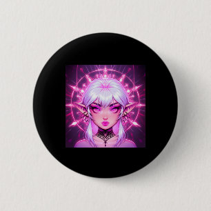 Macaron Rond 5 Cm Sticker pour fille Elf Anime Imaginaire magique
