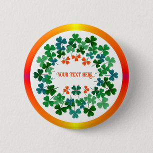 Macaron Rond 5 Cm Sticker rond shamrock circulaire texte personnalis
