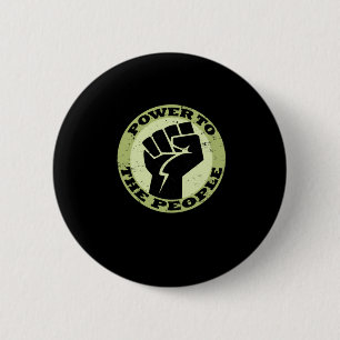 Macaron Rond 5 Cm Sticker Vintage Du Pouvoir Au Peuple
