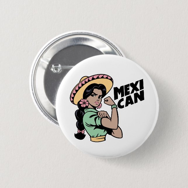 Macaron Rond 5 Cm Stickers MexiCAN (Devant & derrière)