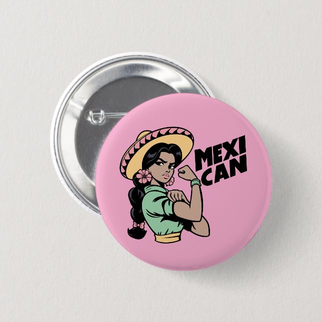 Macaron Rond 5 Cm Stickers MexiCAN (Devant & derrière)