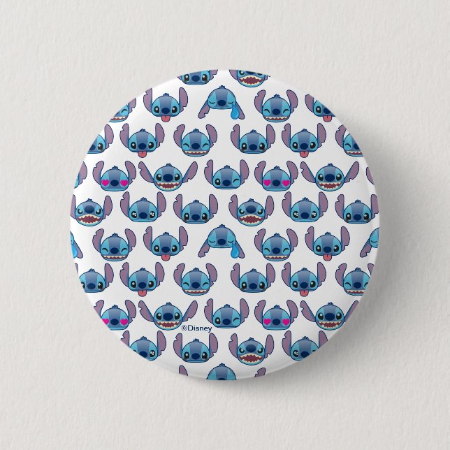 Macaron Rond 5 Cm Stitch Emoji Motif (Devant)
