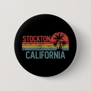 Macaron Rond 5 Cm Stockton Californie Drôle Voyage Usa Ville Maison 