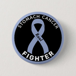 Macaron Rond 5 Cm Stomach Cancer Fighter Ribbon Black Button