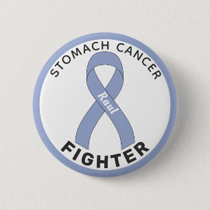 Macaron Rond 5 Cm Stomach Cancer Fighter Ribbon White Button