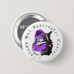 Macaron Rond 5 Cm Stomp Out Pancreatic Cancer Purple Sneaker Button