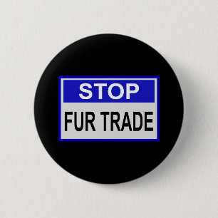 Macaron Rond 5 Cm Stop Fur Trade Panneau bleu
