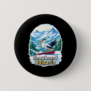 Macaron Rond 5 Cm Stork Snowboard En Belle Bulgarie